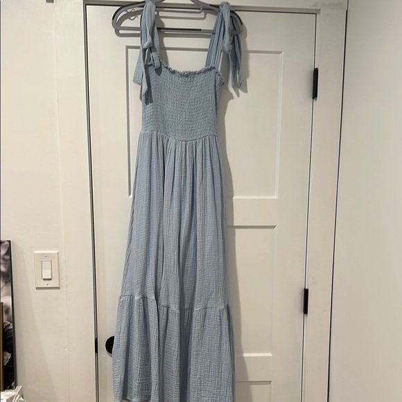 Carly Jean Los Angeles Dresses & Skirts - Carly Jean Los Angeles Light Blue Maxi Dress with Tie Straps